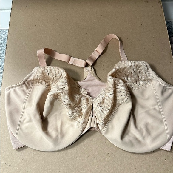 GLAMORISE Tan woman underwire lace front clap sexy minimalist unlined bra 40H - Picture 1 of 9